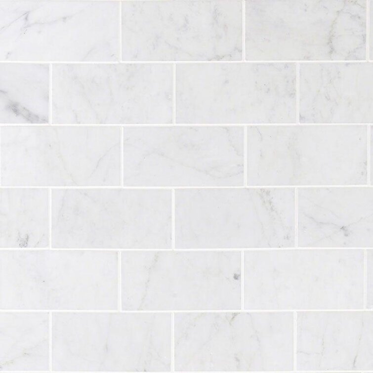 Tile & Mosaic Depot White Carrara Marble 3X6 Honed Tile | Wayfair.ca